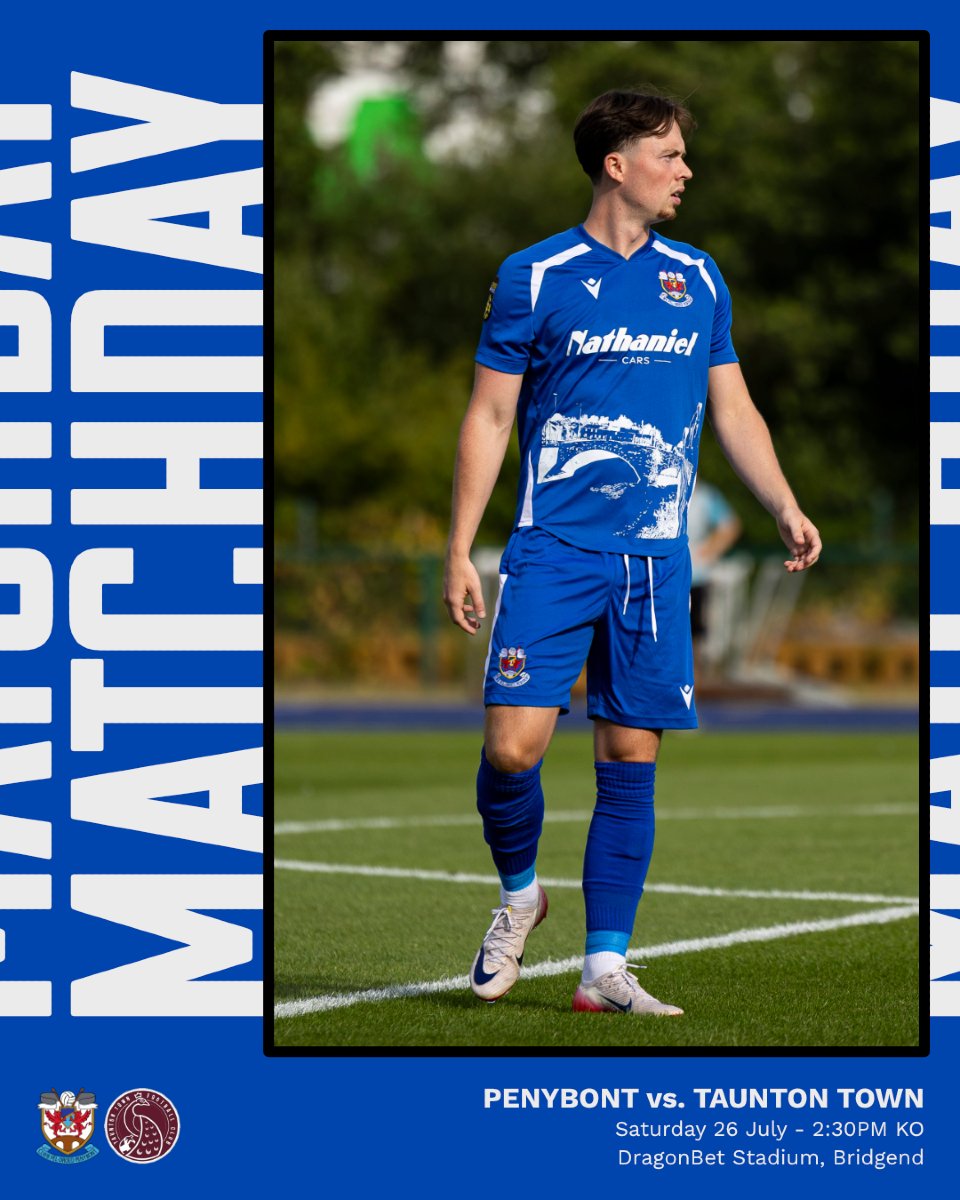 PenybontFC_'s tweet image. Our final pre-season test. 📍🏴󠁧󠁢󠁷󠁬󠁳󠁿

🆚 Taunton Town (H)
🏟️ DragonBet Stadium, Bridgend
⏱️ 2:30pm KO
🎟️ Tickets available on entry or from Fanbase: f.mtr.cool/birhcccmne

#WeArePenybont