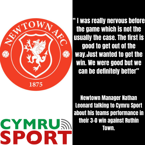 Cymru Sport (@cymru_sport) on Twitter photo Post Match Interview Nathan Leonard NEWTOWN 3 Ruthin Town 0
Hear the thoughts of <a href="/NewtownAFC/">Newtown AFC</a> manager <a href="/NSLcoaching/">nathan leonard</a> on his teams 3-0 win against <a href="/RuthinTownFC/">Ruthin Town FC</a> on the opening night of the Cymru North.
cymrusport.cymru/post-match-intโฆ Post Match Interview Nathan Leonard NEWTOWN 3 Ruthin Town 0
Hear the thoughts of <a href="/NewtownAFC/">Newtown AFC</a> manager <a href="/NSLcoaching/">nathan leonard</a> on his teams 3-0 win against <a href="/RuthinTownFC/">Ruthin Town FC</a> on the opening night of the Cymru North.
cymrusport.cymru/post-match-intโฆ