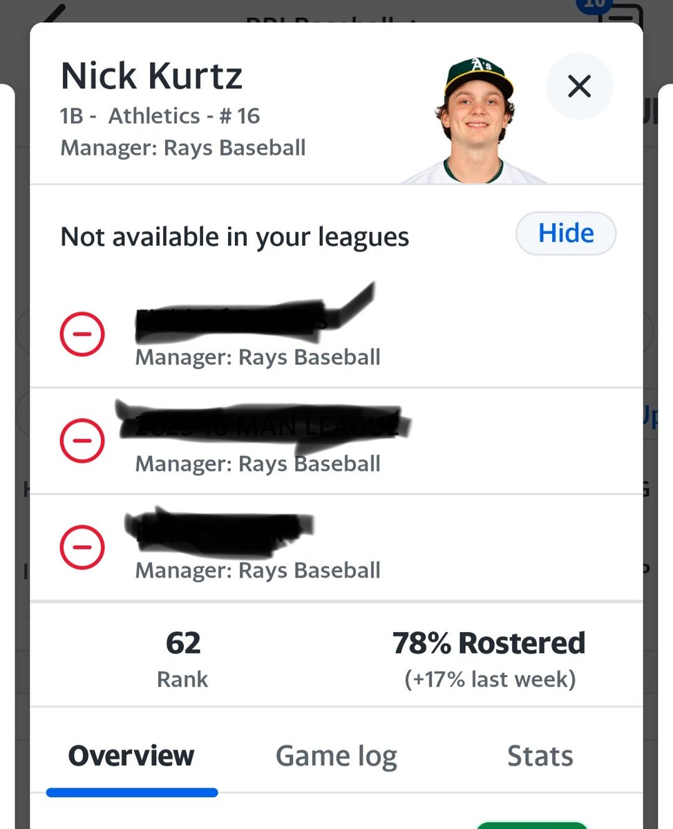 sarath4rays's tweet image. Who cares the chip? Already won the waiver wire pick of the year in every league, let&apos;s Go!  #Nick #Kurtz This doll face can&apos;t stop  raking.🤣 #mlb #yahoofantasy #mlbfantasy #mlb2025