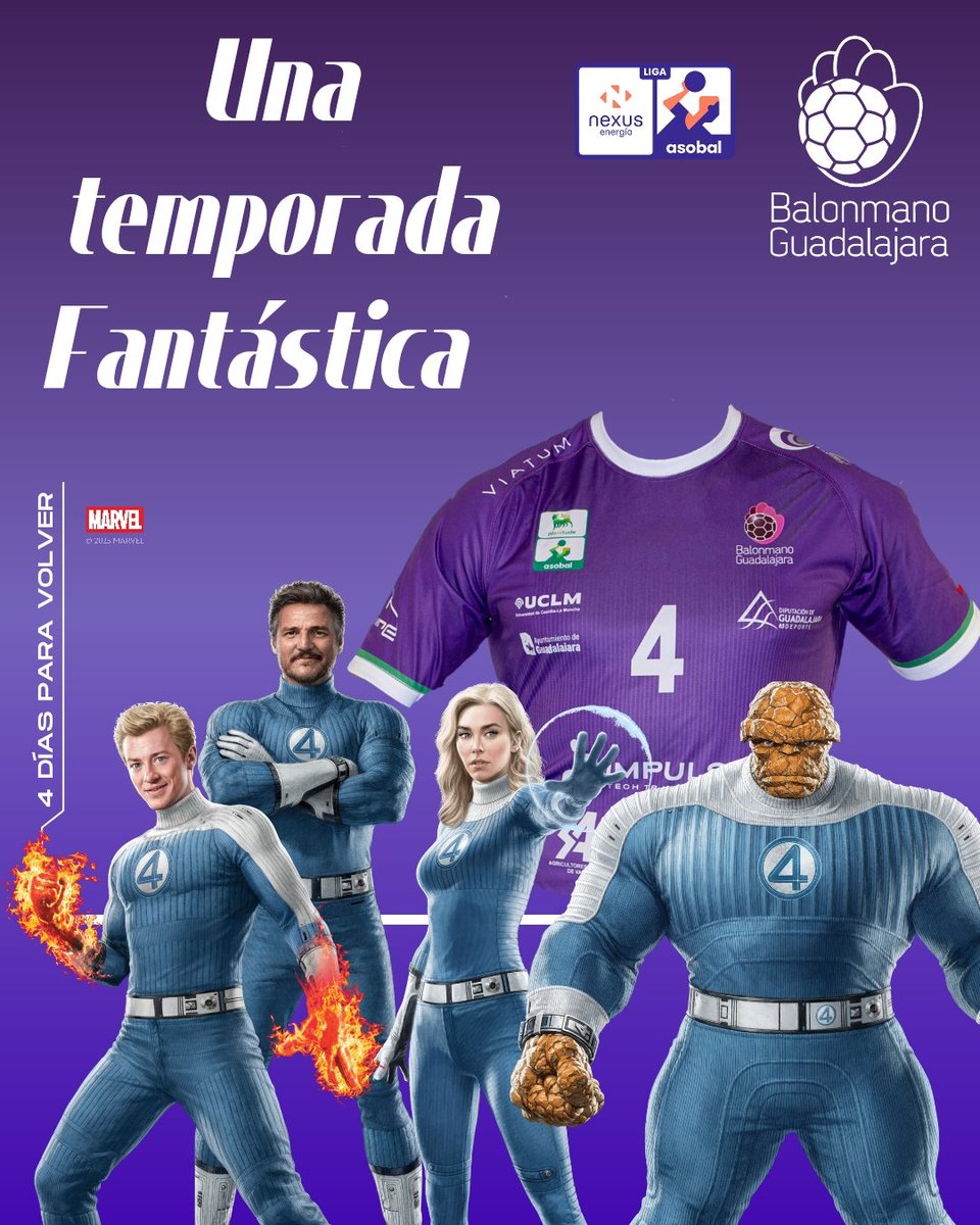 ⏱️ Faltan 4 DÍAS para volver!

Y los Cuatro Fantásticos nos recuerdan que familia no solo es aquella en la que se nace, sino la que se elige en el camino 🫶🏻

Nosotros elegimos a nuestra cantera, a nuestra afición y a nuestros patrocinadores que ya son nuestra #FamiliaMorada 💜