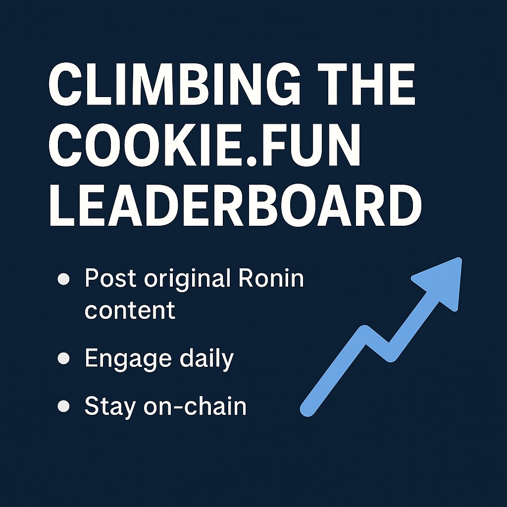 _krishnagori's tweet image. gm creators 🧠
Climbing the Cookie.fun leaderboard isn’t just luck—it's strategy.
🔹 Post original Ronin content
🔹 Engage daily
🔹 Stay on-chain
If you're not creating with purpose, someone else is eating your mindshare.
Let’s build.
#RoninChain #CreatorRumble…