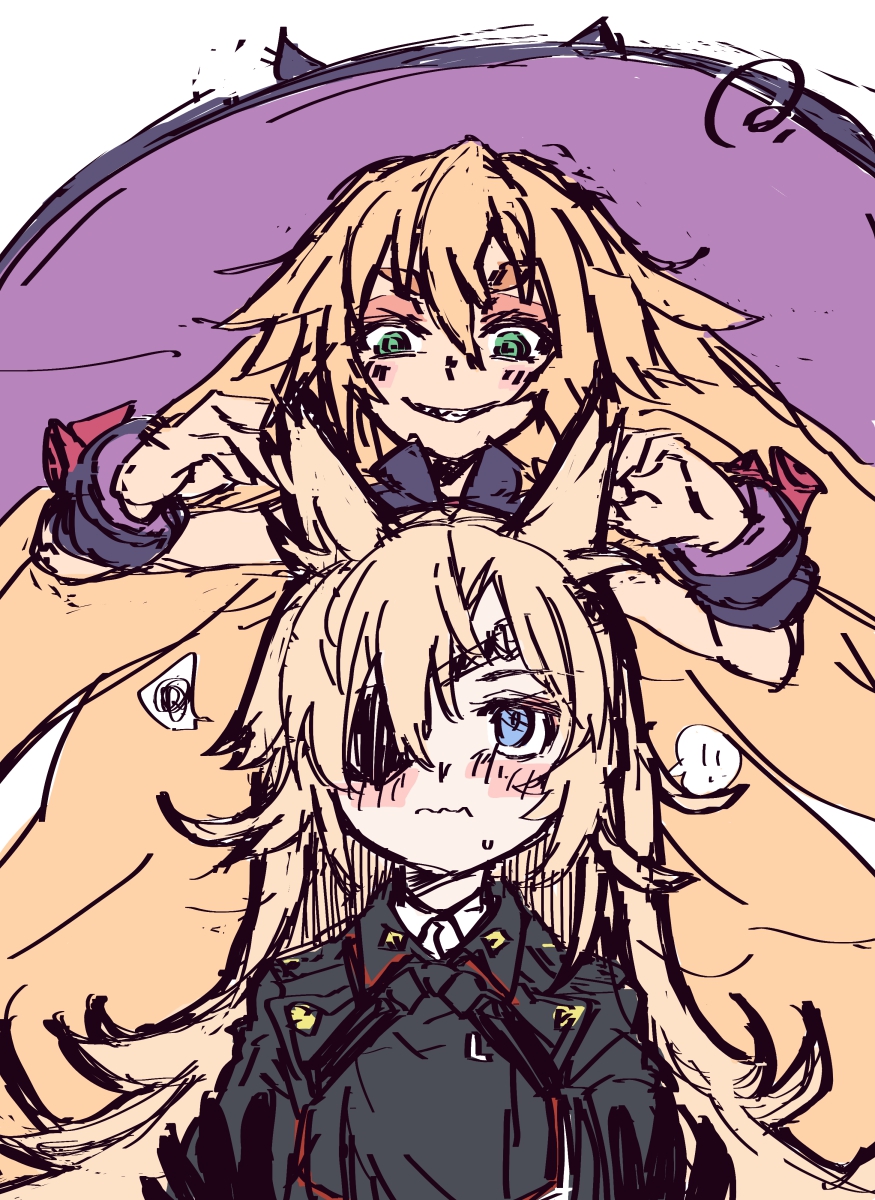 Jiete's tweet image. [WIP] 下地色を塗ったら、ギロチンの中二感が一気に消えた

...そろそろ線画を整理し始める時だね (!!?
#NIKKE📷 #魔女百