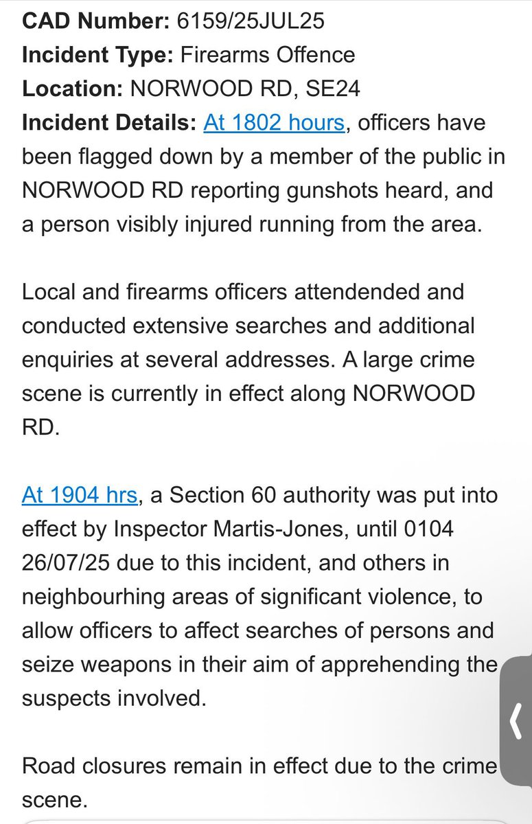 StMartinsLab's tweet image. An update on yesterday’s incident on Norwood Road. Please report any information to the police or anonymously via @CrimestoppersUK
