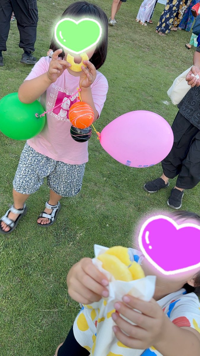 ak_rp_hyu's tweet image. お仕事終わりからの地元のお祭り🏮
仕事終わりの一杯はおいしー！🤣
冷やしパインにハマった次女三女にいっぱい買わされた🫩🍍わたしの分も取られた🫩w
