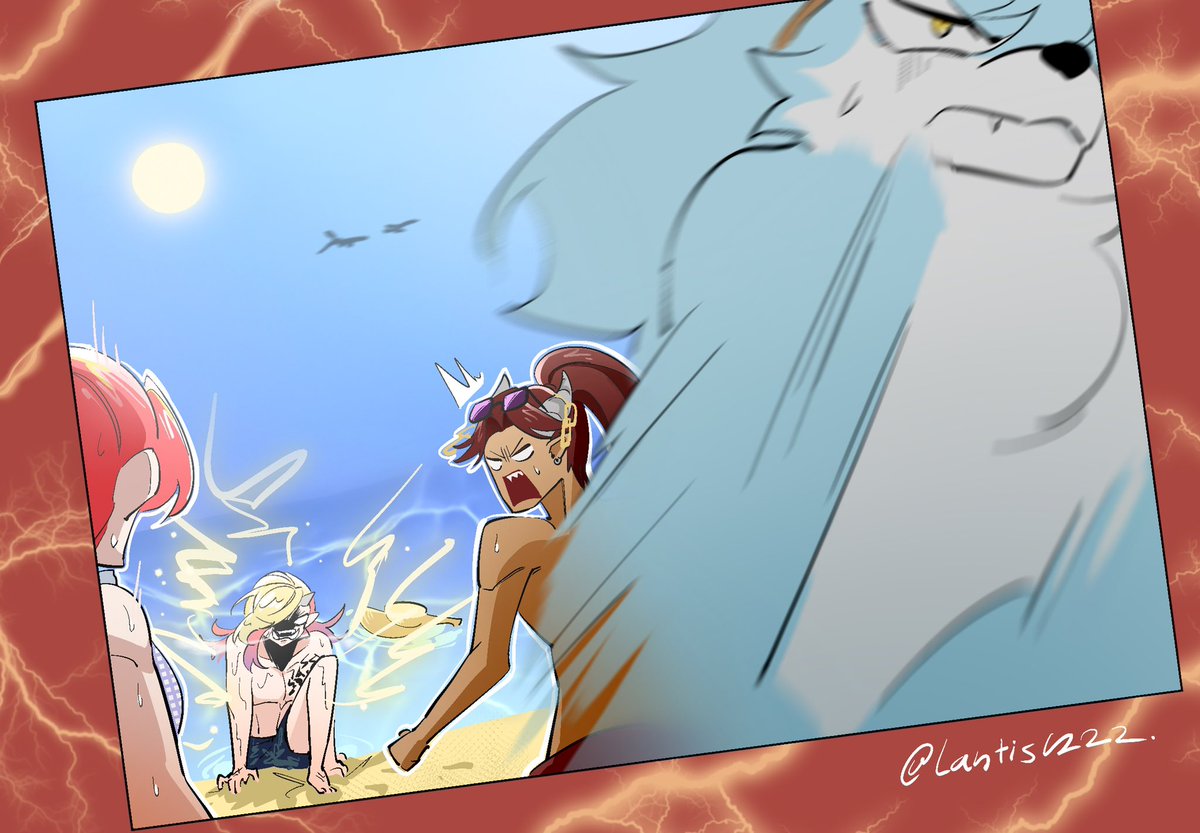 lantis1222's tweet image. 海边🏖️🏖️！！！☆*:.｡. o(≧▽≦)o .｡.:*☆

好喜欢大家的泳装！
#魔王城の料理番 
#まおりょFA