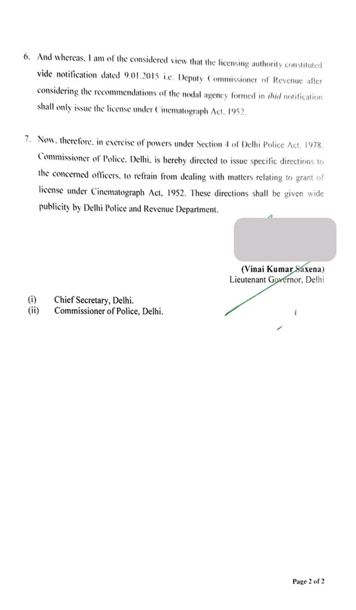 PrashantSoniNBT's tweet image. दिल्ली में अब सिनेमा हॉल/थिएटर खोलने/संचालित करने के लिए अब दिल्ली पुलिस से लाइसेंस/परमिशन/NOC लेने की जरूरत नहीं। लाइसेंसिंग सिस्टम में सुधारों की पहल के तहत @LtGovDelhi ने दिल्ली पुलिस से यह पावर वापस लेकर दिल्ली सरकार के राजस्व विभाग को सौंपी।
@NBTDilli