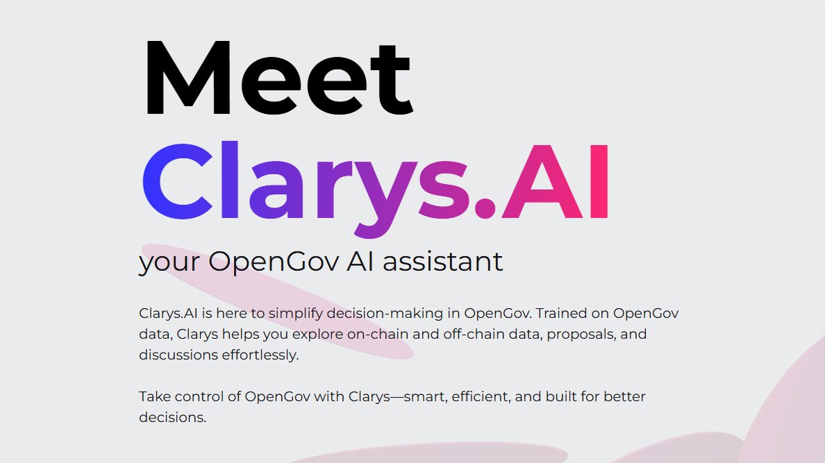 IamDavidBrain's tweet image. Meet Clarys AI, a Polkadot OpenGov AI agent.
Whose goal is to achieve:
- 300% productivity increase (cutting down 8 hrs of work to 2 hrs)
- 120k+ work hours saved.
- 50% more efficiency.
- $6.5 million in budget savings.
As beautiful and helpful as it is to the entire @Polkadot…