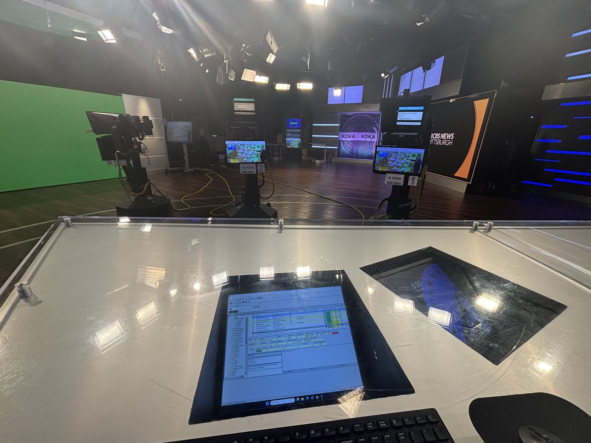 Presenting the news this morning on <a href="/KDKA/">KDKA</a>.

We’re on until 8 — and then at 10a.

First time under the desk lights since April of 2024.

Hopefully, I’m not too rusty.