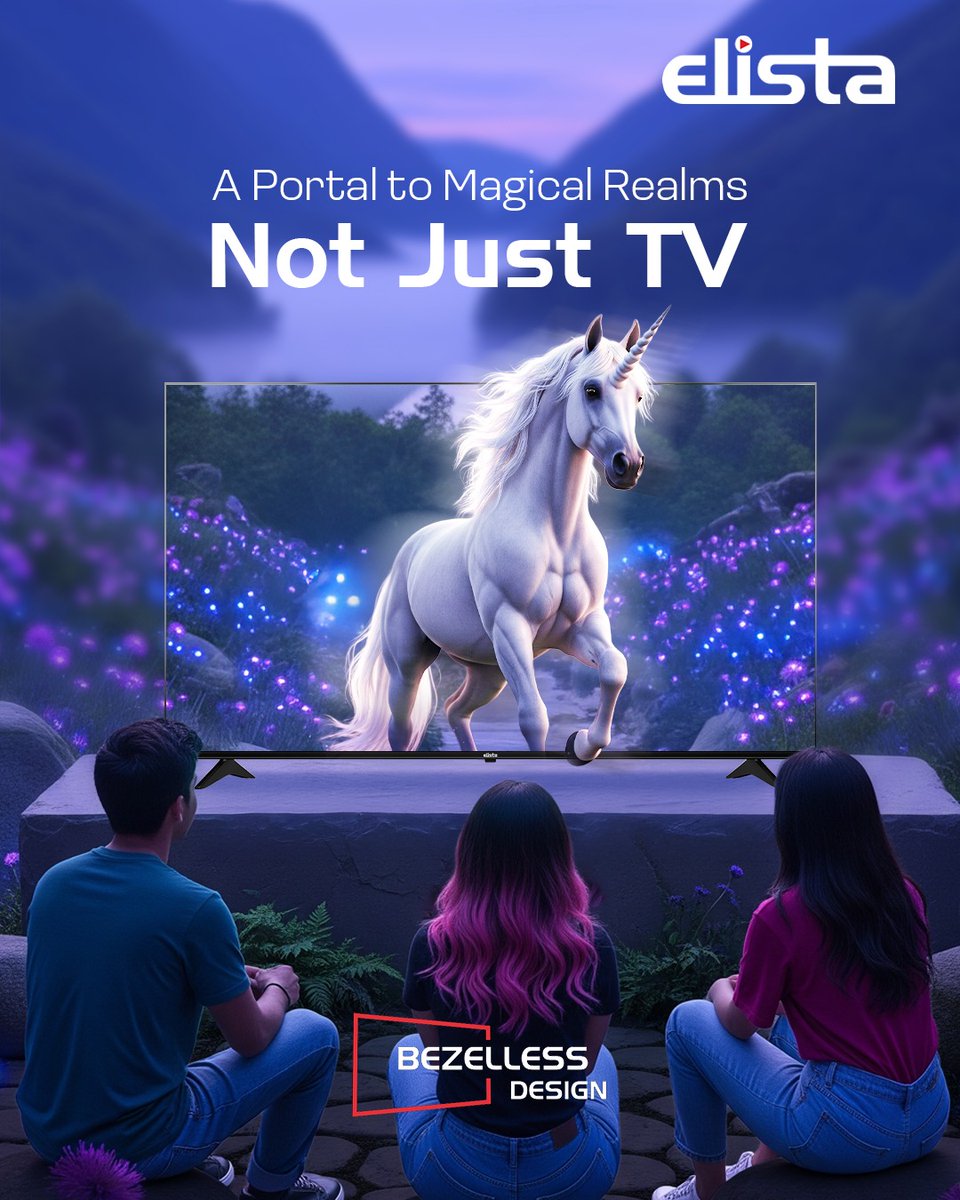 ElistaWorld's tweet photo. Get lost in the picture, not the frame! โจ Elista TV's stunning bezel-less design and big screen deliver a truly cinematic visual experience right in your living room. Prepare to be immersed.
#BezelLess #BigScreenTV #HomeCinema #ImmersiveViewing #GoogleTV #ElistaWorld https://t.co/lsHupGkeCU