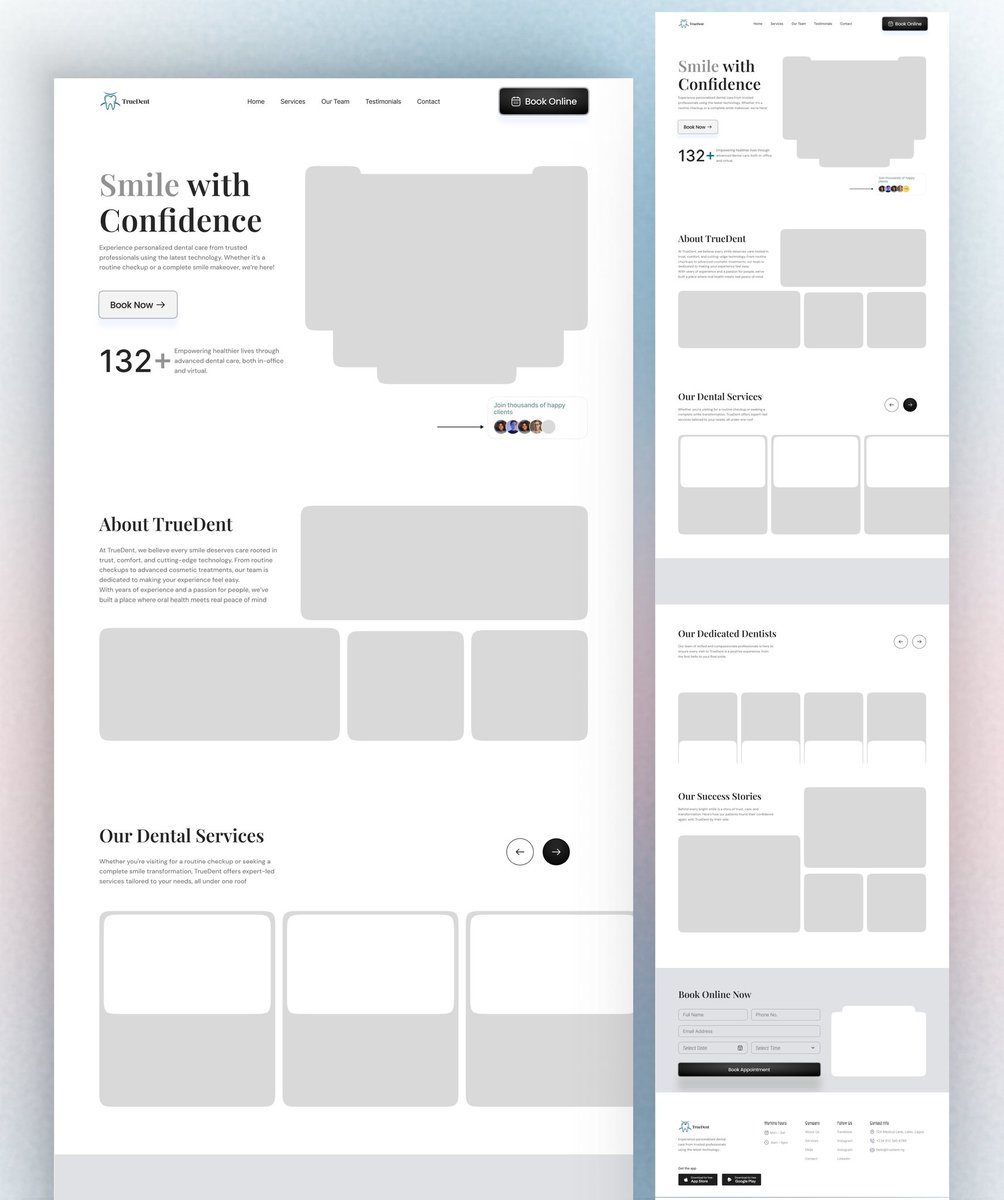 MercyUIUXdesign's tweet image. Dental clinic landing page wireframe β€οΈ
Happy weekend π