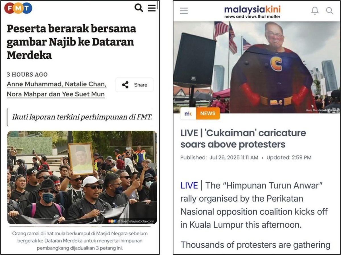 NaratifRakyat's tweet image. Memang meriah betul himpunan hari ini: Najib pun ada, Cukaiman juga muncul sekali.
Cukaiman: He doesn’t fight crime, he fights your disposable income.
The only superhero who can make the money in your wallet disappear faster than a speeding bullet.
