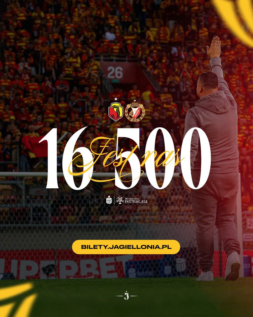 Jagiellonia1920's tweet image. Już jutro gramy z Widzewem, a dostępnych biletów jest coraz mniej👀 Łapcie swoje wejściówki, póki jeszcze są👊
📲 Online: bilety.jagiellonia.pl
📍 Stacjonarnie: #JagaFanShop, ul. Lipowa 12
⚔️ #JAGWID
📅 Niedziela, 27 lipca, godz. 17:30
🏟️ #ChortenArena
🟡🔴…