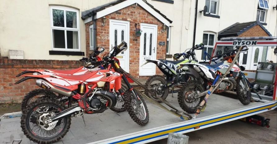 Off-road bikes are specially designed for off-road use only, and NOT for road use.

Land owned by the local council is not classed as private land.

Riders not complying with the above face having bikes seized and could be banned from driving, fined, or sent to prison.