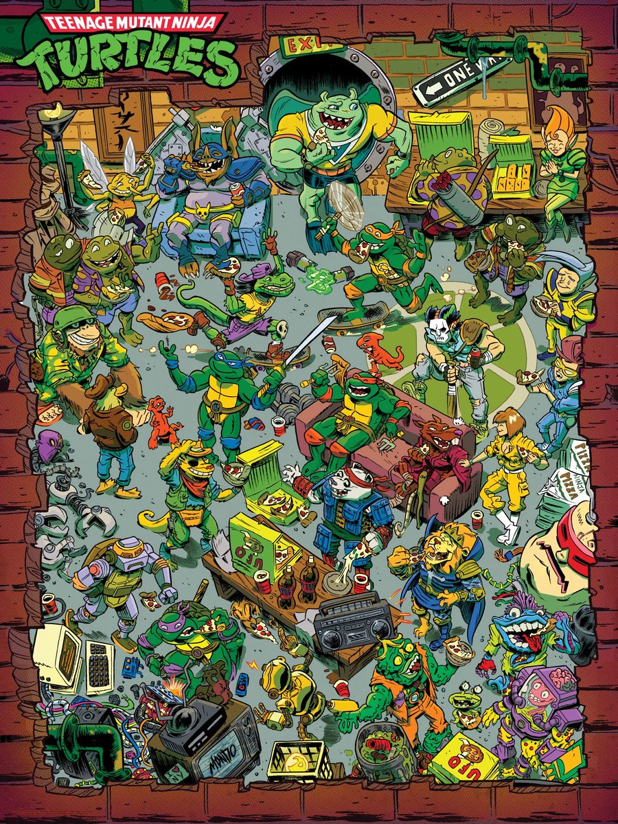 Teenage Mutant Ninja Turtles "Pizza Party" by Aaron Conley Art instagram.com/aaronconleyart/

Available from the Mondo booth at San Diego Comic-Con 2025 #SDCC #SDCC2025