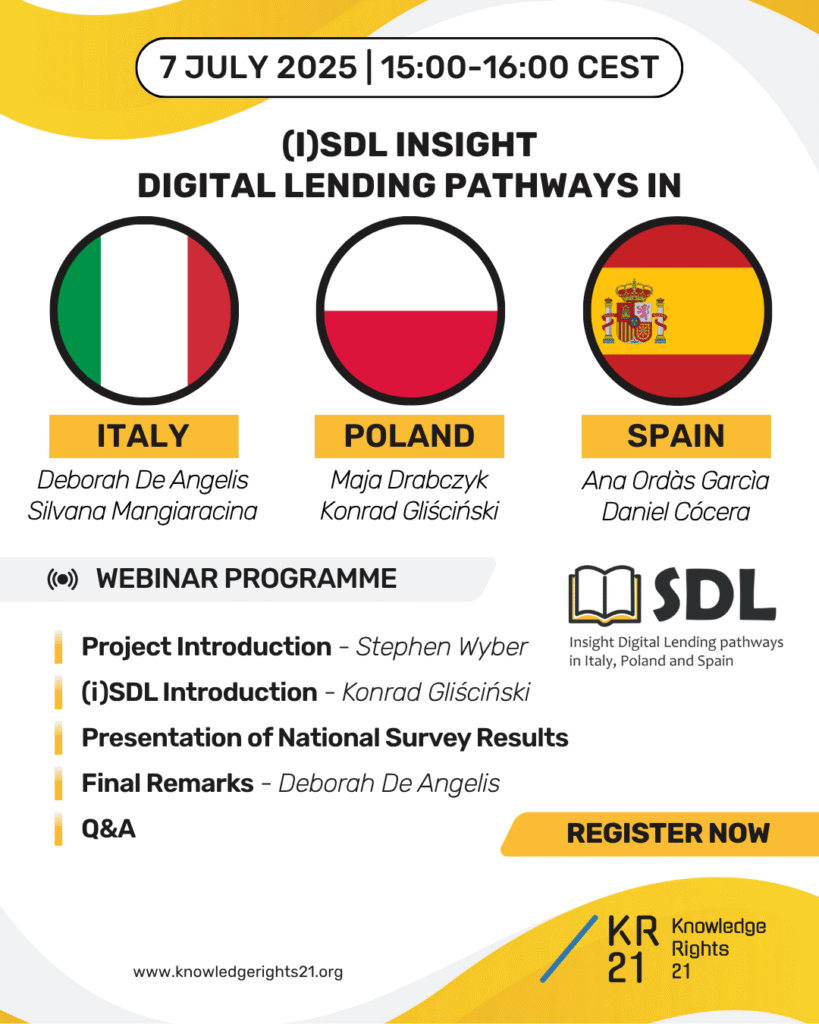 CCBiblio's tweet image. #ActualidadBibliotecaria
El proyecto (i)SDL Insight, que exploró el estado, las barreras y el potencial del Préstamo Digital Seguro (iSDL) en #bibliotecas de Italia, Polonia y España, se presentó en el marco del #KR21 el pasado 7 de julio.
➕ en 👇
knowledgerights21.org/news-story/7-j…