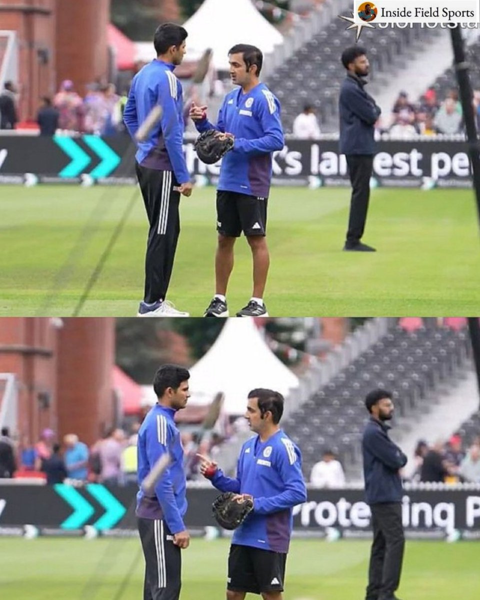 IFSPORT_'s tweet image. Skipper Shubman Gill and the head coach Gautam Gambhir having an important conversation before the start of Day 4 action at Manchester
📸:JioHotstar
#ENGWIND #Tests #Manchester #InsideFieldSports
