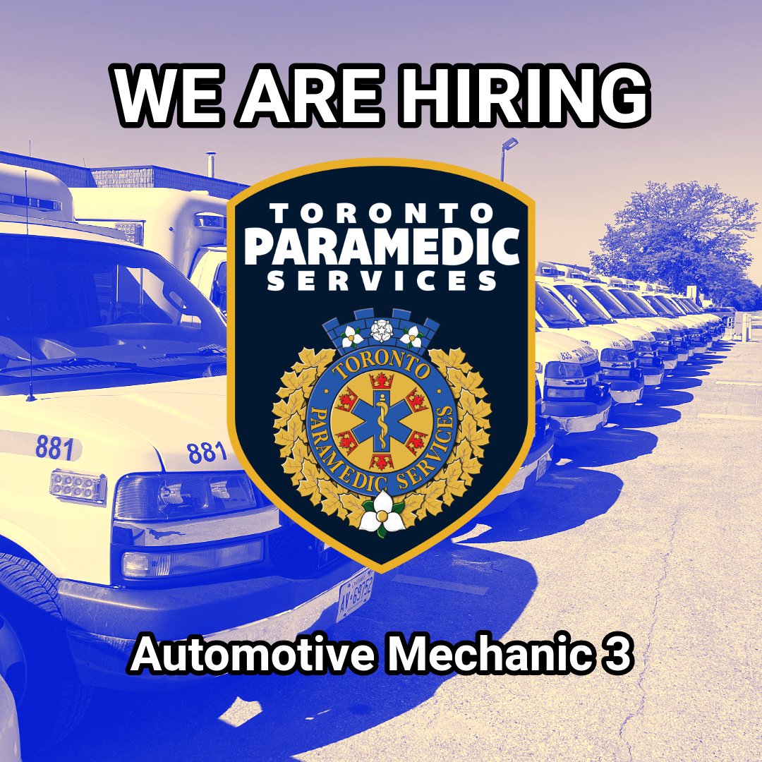 TorontoMedics's tweet image. A job posting is currently open for Automotive Mechanic 3. 

For more information about the position, and to apply, visit: ow.ly/8Wl350WvxuW

Posting closes August 7, 2025.