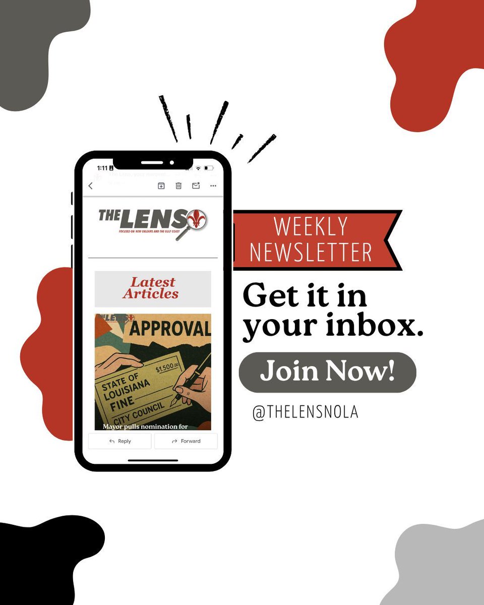 TheLensNOLA's tweet image. Get our top stories, investigations, and podcast episodes delivered every week.
📬 Sign up for the newsletter: thelensnola.org/newsletters/
#InvestigativeJournalism #NewOrleans #TheLensNOLA