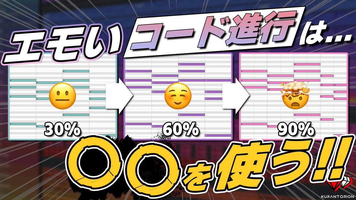 kurantorion's tweet image. YouTube更新‼️
メドレーで一気にお届けします!
是非ご覧ください😌
#DTM #DTMerと繋がりたい
【3分でわかる】エモいコードの正体、〇〇の音を10個紹介【作曲・DTM初心者向け】
youtu.be/Fcuwq2K0x6I