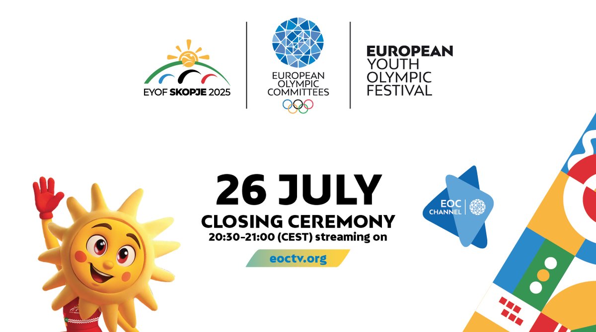 🎇 The #EYOFSkopje2025 Closing Ceremony is here!

Let’s celebrate a week of sport, friendship and #OlympicValues!🇲🇰
📍 Jane Sandanski
🕢 20:30 – 21:00

Thank you to all athletes, volunteers and organisers!