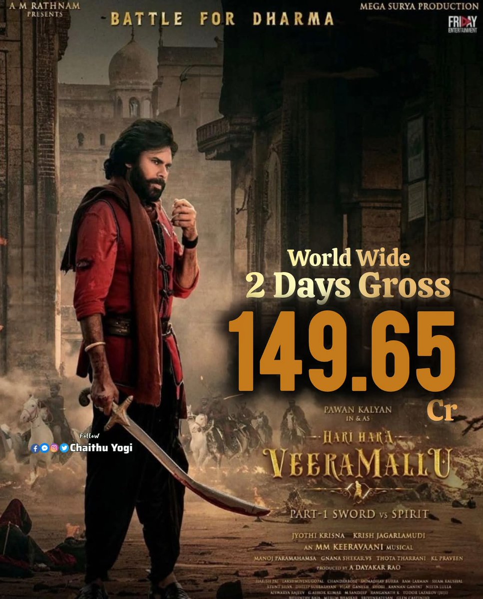 TeluguChegu's tweet image. While some busy writing negativity... #HariHaraVeeraMallu is busy writing history