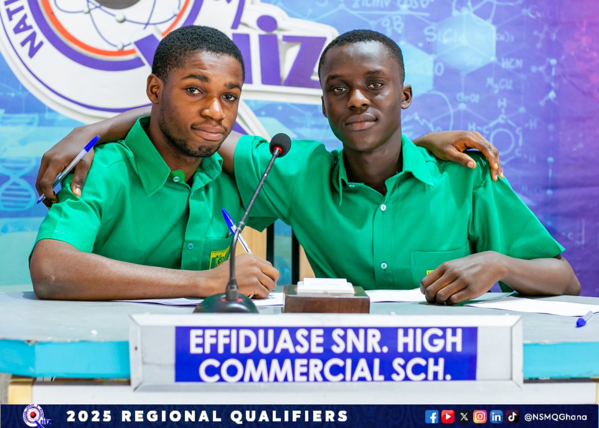NSMQGhana's tweet image. ASHANTI:
In our first contest, we have:
St. Louis SHS
Adu Gyamfi SHS
Effiduase SHCS
#NSMQRegionals #NSMQ2025 #Primetime