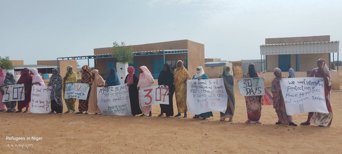Mayor_khalil's tweet image. The peaceful vigil for refugees in the Agadez camp, demanding security and a decent life that was not available in the camp, enters its 307th day in a row, so why does the world ignore us, we are victims of a war from ? Where is humanity heading to? We are suffering