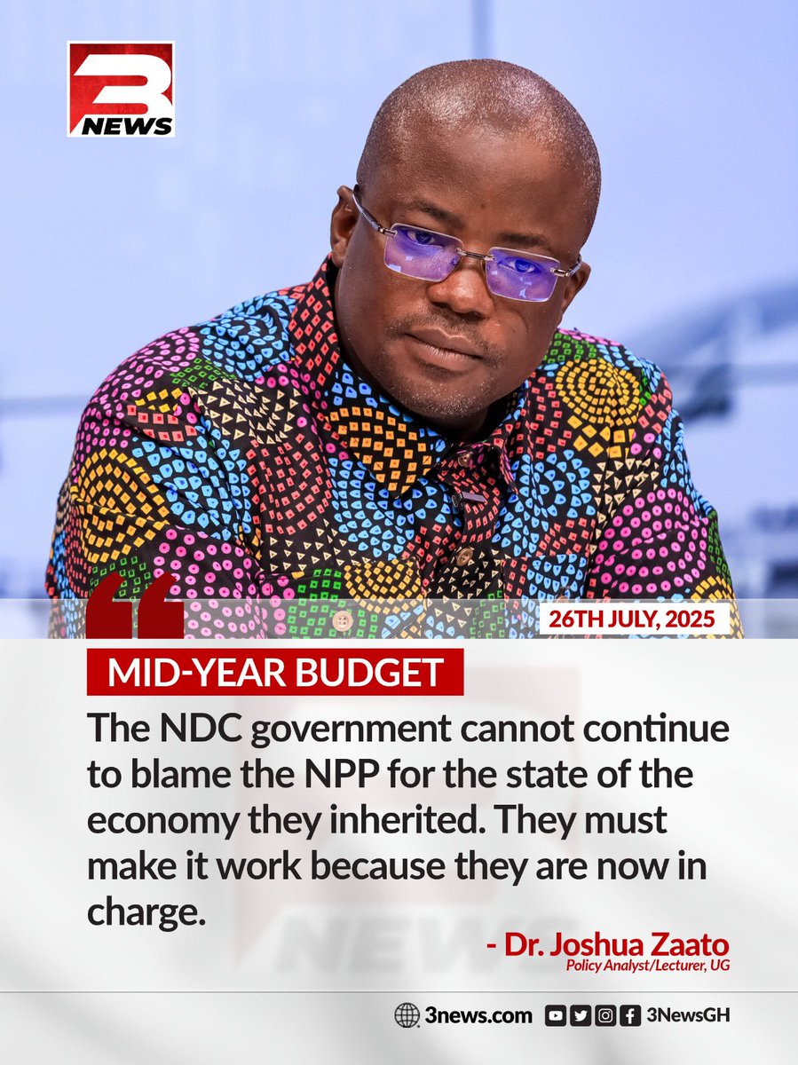 3NewsGH's tweet image. Dr. Joshua Zaato, Policy Analyst/Lecturer at UG, argues the NDC government must "make it work" and move past blaming the NPP for the inherited economic state
#TheKeyPoints