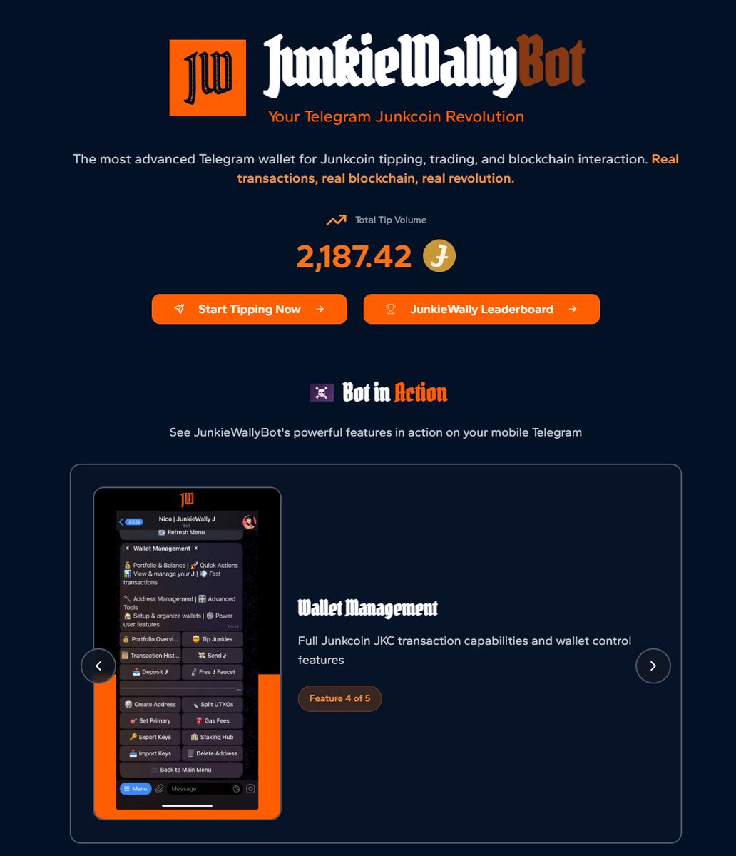 2,000+ $JKC already tipped in barely 24 h… and the faucet is still flowing!

⚠️ ANON, IF YOU’RE NOT FARMING $JKC TIPS RIGHT NOW, YOU’RE MISSING OUT!

Jump into our Telegram, spin up a JunkieWally wallet in one click, say hello to the Junk fam, and start stacking coins!

Or miss