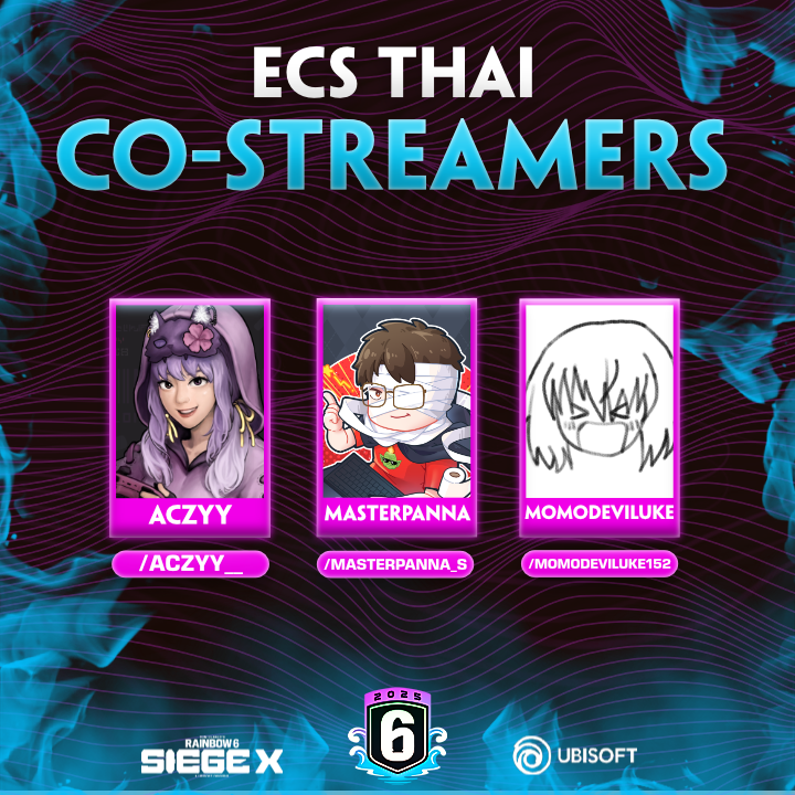 <a href="/CthulhuANZ/">Konstantin Nuridzhanyan</a> <a href="/HazDaddySlim/">HazDaddySlim</a> <a href="/Jenzlinger/">Jenz</a> <a href="/Royzagaming/">Royza</a> Introducing our Thai ECS Costreamers:
<a href="/AcZyy__/">AcZyy</a> 
MasterPanna
<a href="/momodeviluke152/">Momo_Deviluke152</a>