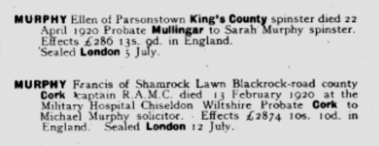 IGRS Top Research Tip #165: Found reference to an Irish grant of probate (a will) which was destroyed in the 1922 PROI fire? Try checking the same records for England &amp; Wales which contain many re-grants of Irish wills: gov.uk/search-will-pr…