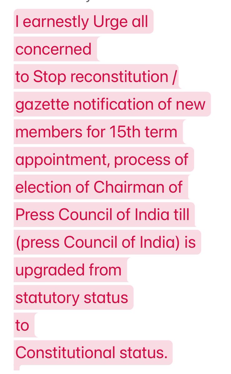 मीडिया को संवैधानिक अधिकार दिलवाने की मुहिम में सभी पत्रकार सहयोग करें । एक  विकल्प तह भी है की १५th टर्म हेतु लम्बित भारतीय प्रेस परिषद का गठन तक तक के लिए रोक दिया जाये जब तक इसे ऑटोनोमस बॉडी से संवैधानिक बॉडी में अपग्रेड नहीं क्या जाता । रिपोस्ट/कमेंट
