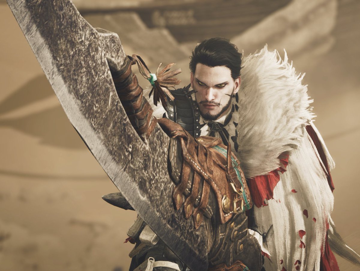DonJohnnyFox's tweet photo. Just dropping that here :  my Dracule Mihawk in Monster Hunters Wilds (just began the game so not so many scenes) #ONEPIECE #mihawk #DraculeMihawk #MonsterHunterWorld. https://t.co/bNsBFaLd45