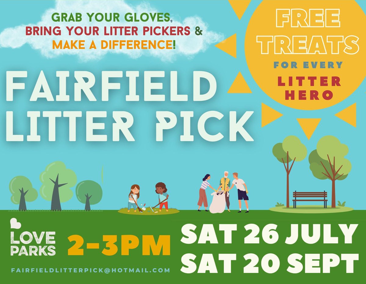 All welcome to celebrate Love Parks Week by joining in this afternoon's litter pick in Fairfield, central Kingston, from 2-3pm. #GreenerKingston #LoveWhereYouLive