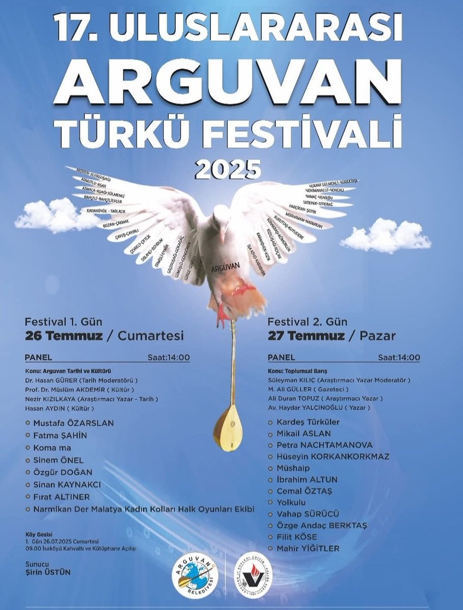 Yarın 17. Arguvan Türkü Festivali'n deyiz.  Görüşmek dileğiyle.
 
#Arguvan #arguvantürküfestivali #mikailaslan
<a href="/arguvanbelediye/">Arguvan Belediyesi</a>
 <a href="/arguvanturku/">Arguvan_turkuleri</a>