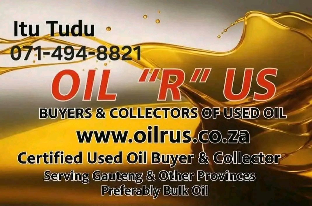 ItuTudu's tweet image. 🛢WE BUY USED OILS,WASTE OILS,ANY OLD🛢OILS🛢
🌐oilrus.co.za🌐
We are👉✔️OIL"R"US✔️👈
📍DO YOU HAVE 200L AND MORE?📍
Nb. We Issue Disposal Certificate📃
Eg.Engine,Hydraulics,Transformer,ETC.
💰We Pay Immediately💰
#DA #ANC #EFF #KennyKunene #Malema