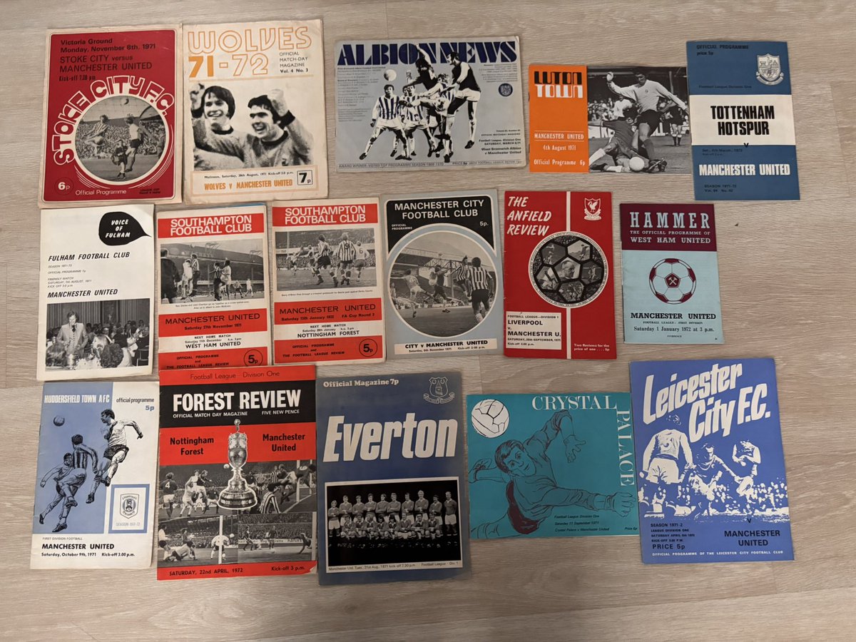 MUFCMemorabilia's tweet image. Manchester United 1970s away Programmes
£0.50 each
Excluding postage