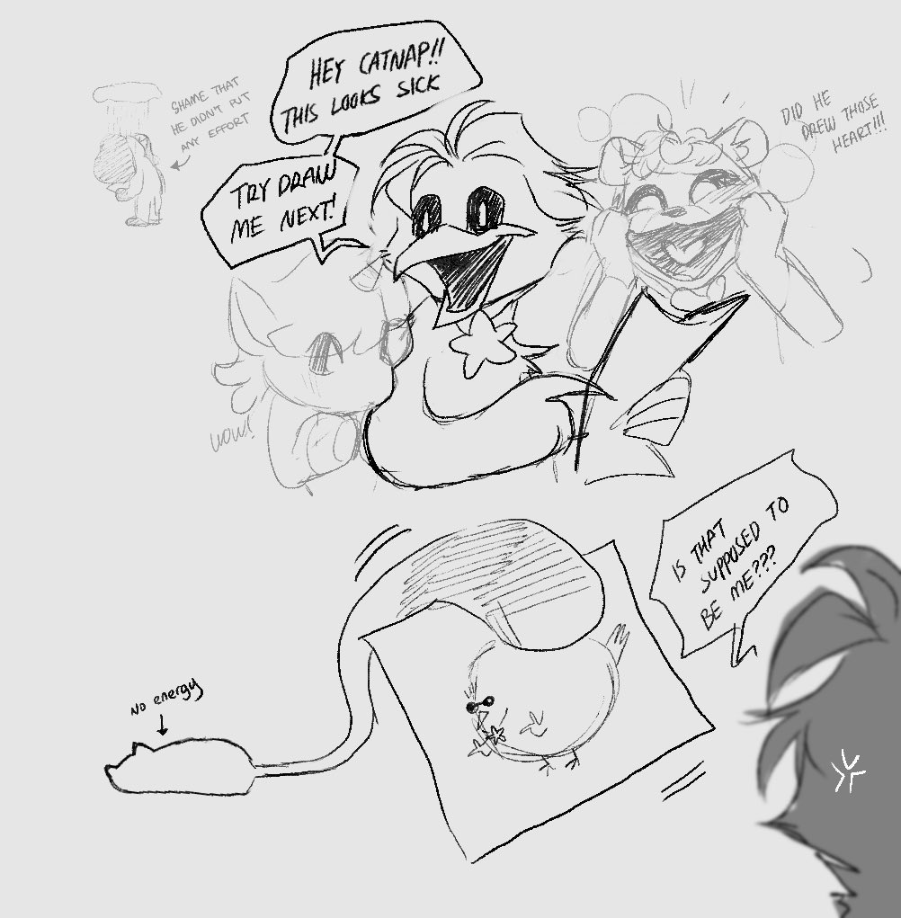 SubarukunUwu's tweet image. Bet he used all of his energy just to draw the love of his life, after that he would immediately take a nap.

Collab with @ereri_sicko 

#SmillingCritters