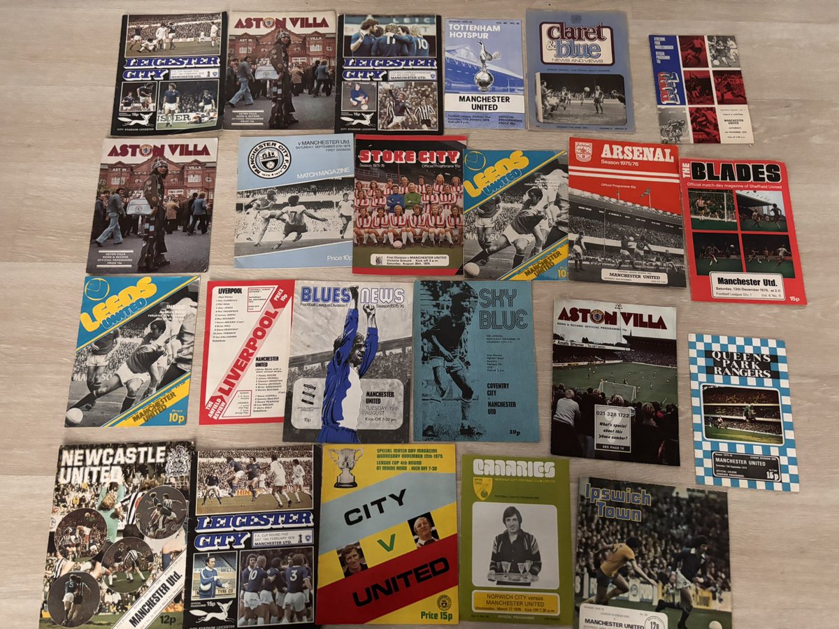 MUFCMemorabilia's tweet image. Manchester United 1970s away Programmes
£0.50 each
Excluding postage