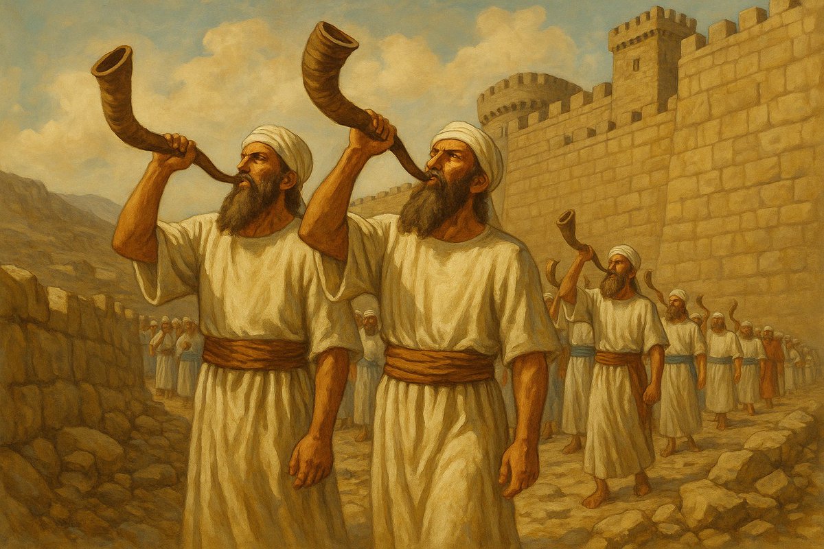 UnplugIsrael's tweet image. 📜 SCRIPT
THE DIVINE INTERVENTION IN THE BATTLE OF JERICHO AND THE USE OF THE SHOFAR
The biblical Battle of Jericho is one of the most famous episodes in the Book of Joshua. It took place after the death of Moses, when Joshua was appointed the new leader and commanded by God to…
