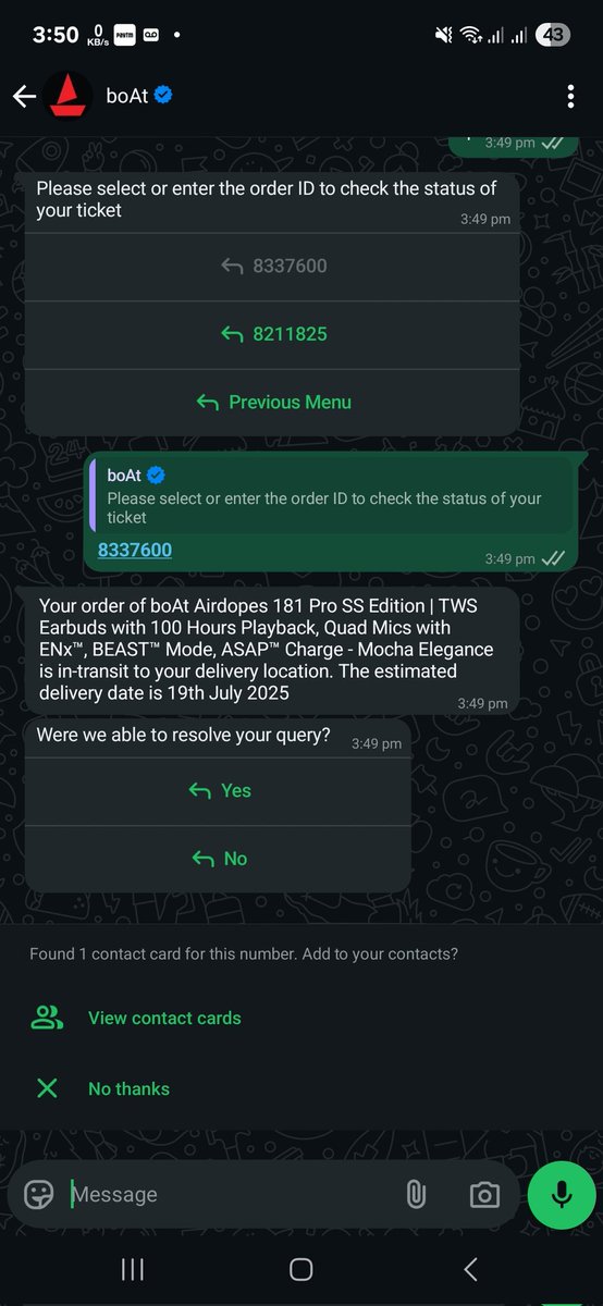 kazmi_vasi's tweet photo. @boAtSupport1 Look at the fraud going on one is saying 19th of july delivery date and other is just changing the delivery dates again and again.
I dont know what to say to you guys you just spoilled my lots of day while still i dont know should i wait more or cancel the order. https://t.co/OwvgPVbdbh