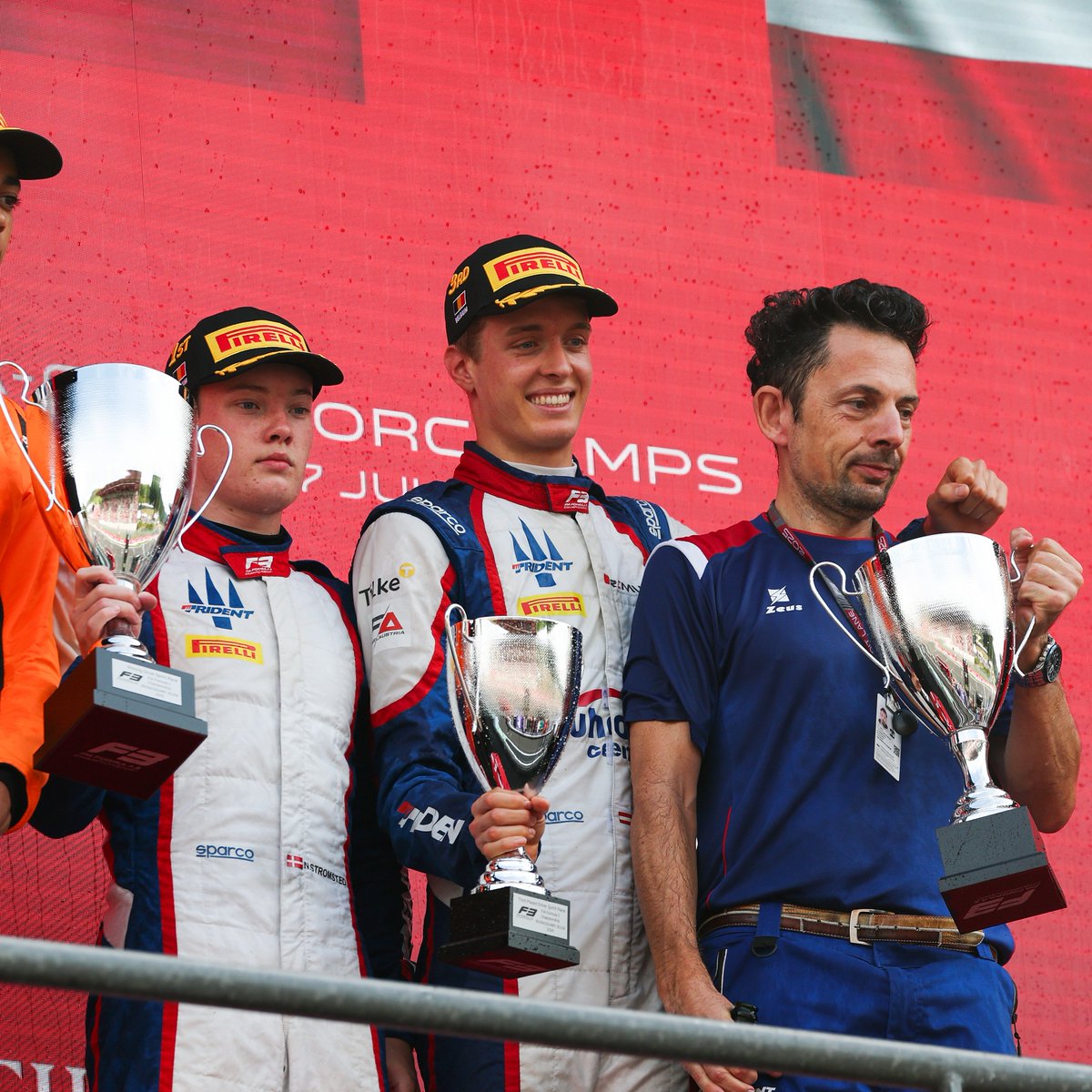 Formula3's tweet image. The Saturday Sprint belonged to @trident_team! 👑
The Italian outfit claimed a double Podium finish, with Noah claiming victory and Charlie finishing in third! 👏
#F3 #BelgianGP