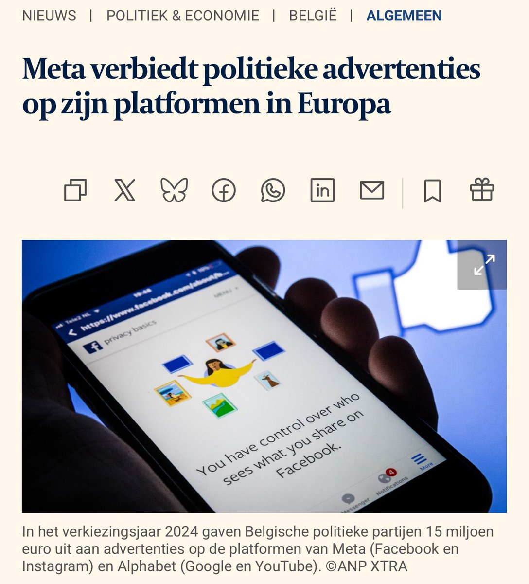 JanWostyn's tweet image. Met het verbod op politieke advertenties op Facebook en Instagram, is het natuurlijk de evidentie zelve om de #partijfinanciering die via de Senaat wordt toegekend stop te zetten bij afschaffing van die Senaat, toch? (Graag meteen)
Met die bloedrode begroting en zo, toch?