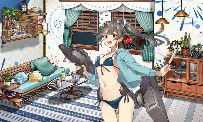 あっ。えっ。ポニテ?これ、ポニテ?えっ?ポニテ!?ちょっと、まってくれませんか?ずっと「買っちゃった」って言ってるワリに、全然、水着、着てくれないから、その気は無いのかと、思っていたのに、このタイミングで水着+ポニテ?えっ?ツインテじゃなくあっこれ文字数制限140文字だおのれイーロ