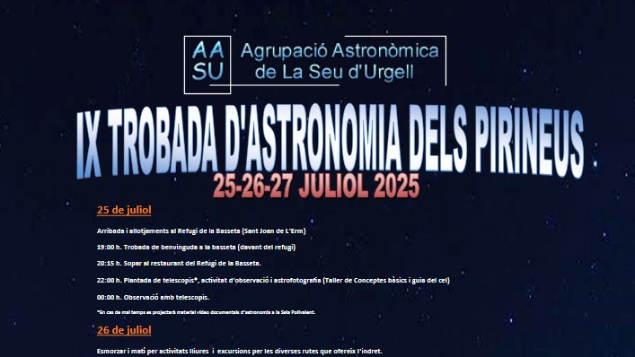 RadioSeu's tweet image. AGENDA | Vols consultar l'agenda de les activitats previstes a #laSeu i l'#AltUrgell? Aquí te'n deixem l'enllaç: radioseu.cat/agenda @alturgelltur @turismeseu