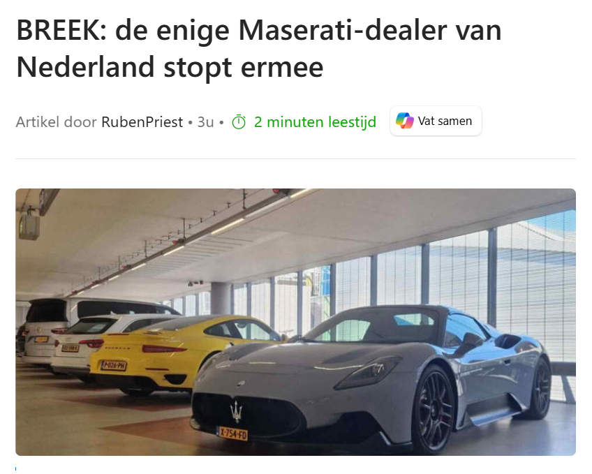 pimgunzel's tweet image. Maar jongens, de huidige generatie Maserati's is dan ook niet meer om aan te zien. Neem de Levante. Als je mij had gezegd dat het een Honda was of een Chinees ding, had ik je ook geloofd.
BREEK: de enige Maserati-dealer van Nederland stopt ermee msn.com/nl-nl/auto/nie…