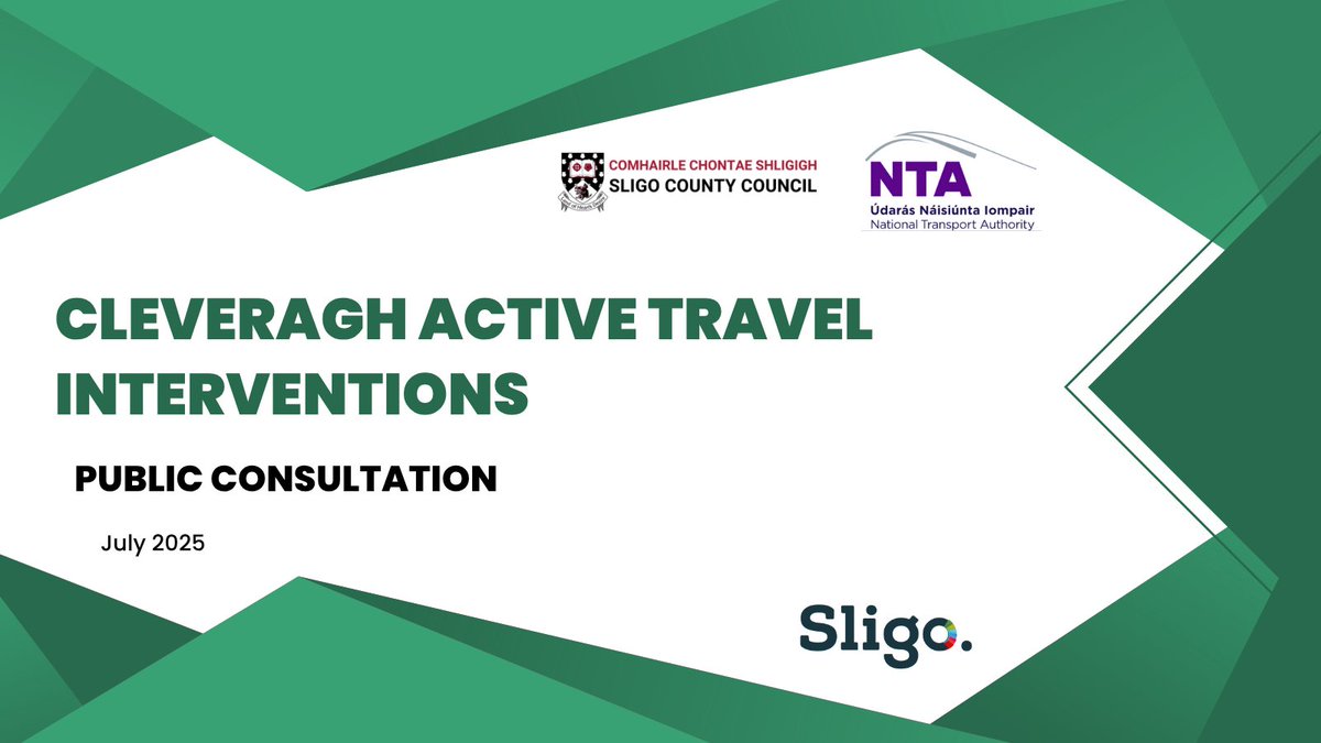 sligococo's tweet image. 📢Have your say on the Cleveragh Active Travel Interventions public consultation.
💻Submissions may be made online at consult.sligococo.ie
📅Closing date for submission: 5pm on Friday 1st August 2025