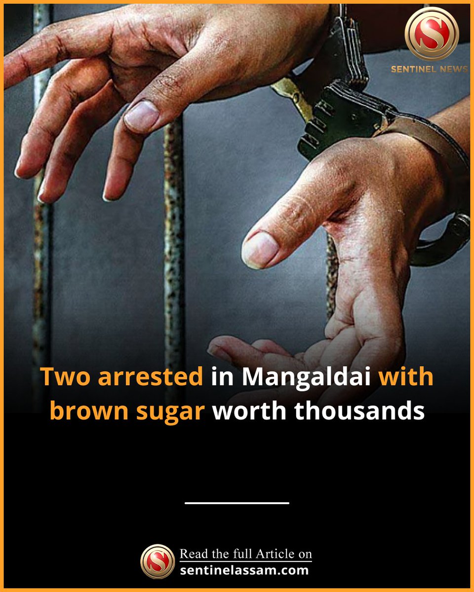 Sentinel_Assam's tweet image. Darrang police on Thursday seized a reasonable quantity of suspected brown sugar from a house here at Ward No 2. According to the Officer-in-Charge of Mangaldai police station,
Read more: sentinelassam.com/north-east-ind…
#thesentinel #Darrang #Arrest