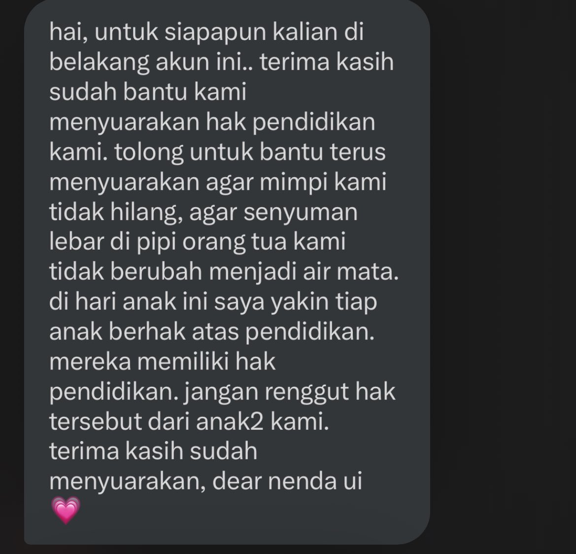 NendaUI's tweet image. Selamat hari Anak (23 Juli kemarin)
βTiap anak berhak atas pendidikanβ
Admin setuju atas pernyataan dari sender karena konsekuensi mahalnya biaya UKT/ IPI dapat menutup akses pendidikan bagi masyarakat yang kurang mampu dan belum mendapatkan dukungan finansial (beasiswa)