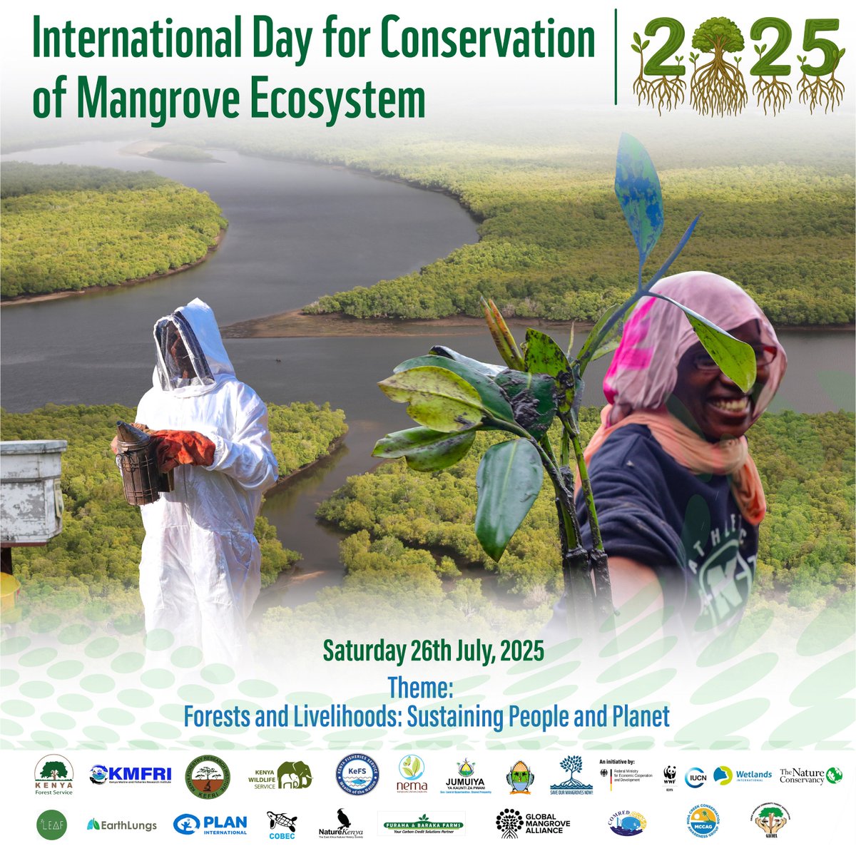 WWF_Kenya's tweet image. Happy International Day of Mangroves
Mangroves are nature’s frontline defenders.
They protect coastal communities from storms and rising seas, provide breeding grounds for fish, store massive amounts of carbon, and support livelihoods.
Yet, these vital ecosystems are under…
